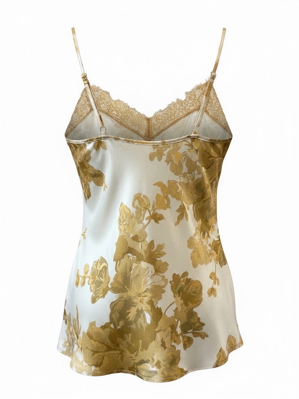 NWT Gold Hawk GH4463 100% Silk Golden Bloom/Fall Camel Lace Cami Size S - Picture 6 of 14